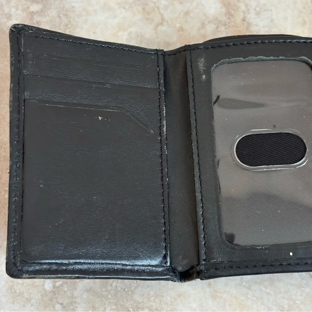 Rei tri-fold RFID nylon and leather wallet